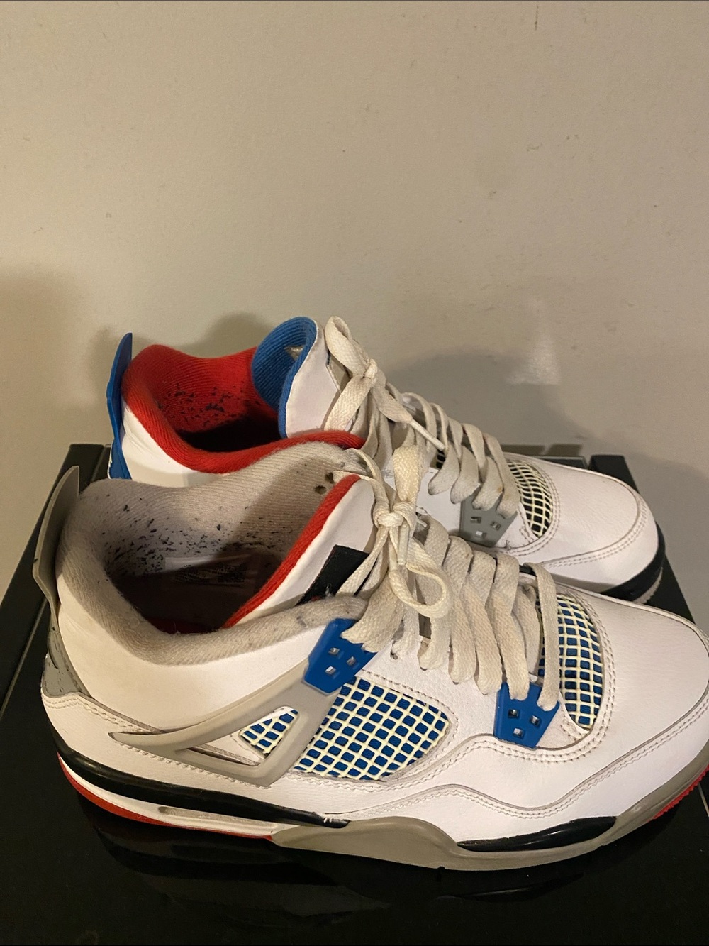 Jordan Retro 4 What The Grade School White Multicolor Retro Mesh Sneakers - Picture 4 of 6